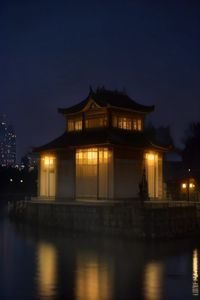 都市情感国产剧海报，现代城市夜景背景，男女主角身着职业装，画面高级感十足